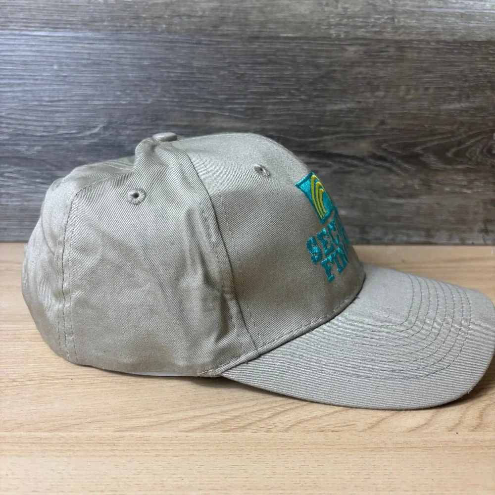 Security Finance Hat‎ Cap Strap Back Beige Brown Adjustable